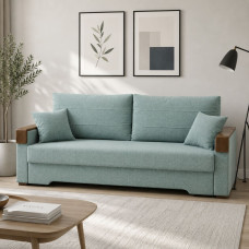 Ортопедичний розкладний диван Мекко Reston Maxi 2300×1030 Bonel Standart Hard Plus III категорія Austin 16 Aqua (MEK-161423)