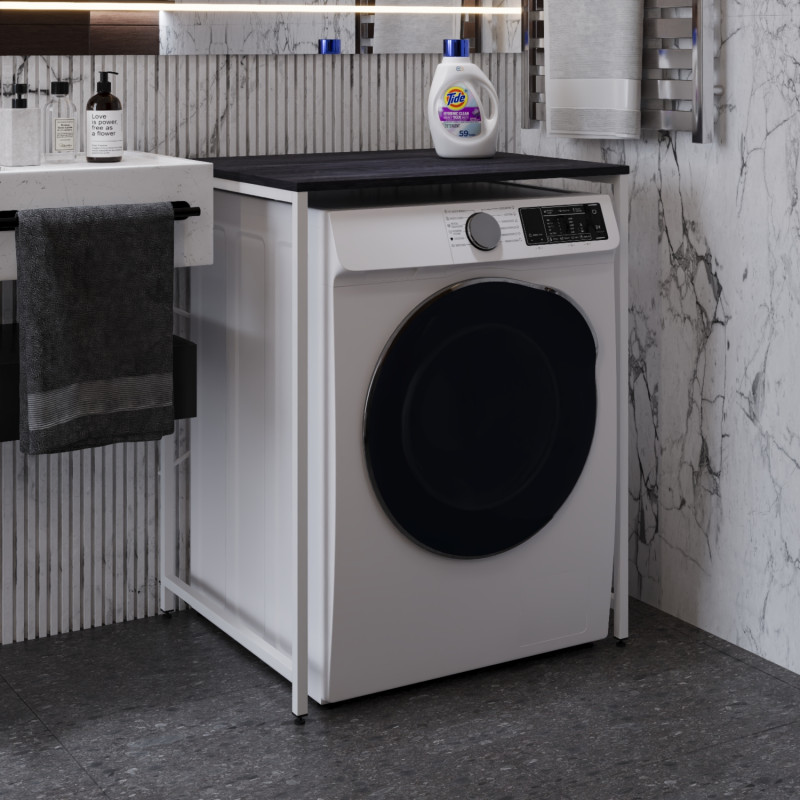 Стелаж-полиця Бафрум 401 Ferrum-decor для пральної машини 90x70,5x60,5 Білий метал ДСП Каштан Арвадонна 16 мм (FRD-107580)