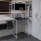 Стелаж-полиця Бафрум 403 Ferrum-decor для пральної машини 178x70,5x60,5 Білий метал ДСП Каштан Арвадонна 16 мм (FRD-107600)