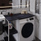 Стелаж-полиця Бафрум 405 Ferrum-decor для пральної машини 90x101x60,5 Білий метал ДСП Каштан Арвадонна 16 мм (FRD-107620)