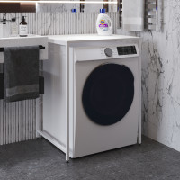 Стелаж-полиця Бафрум 401 Ferrum-decor для пральної машини 90x70,5x60,5 Білий метал ДСП Білий 16 мм (FRD-107360)