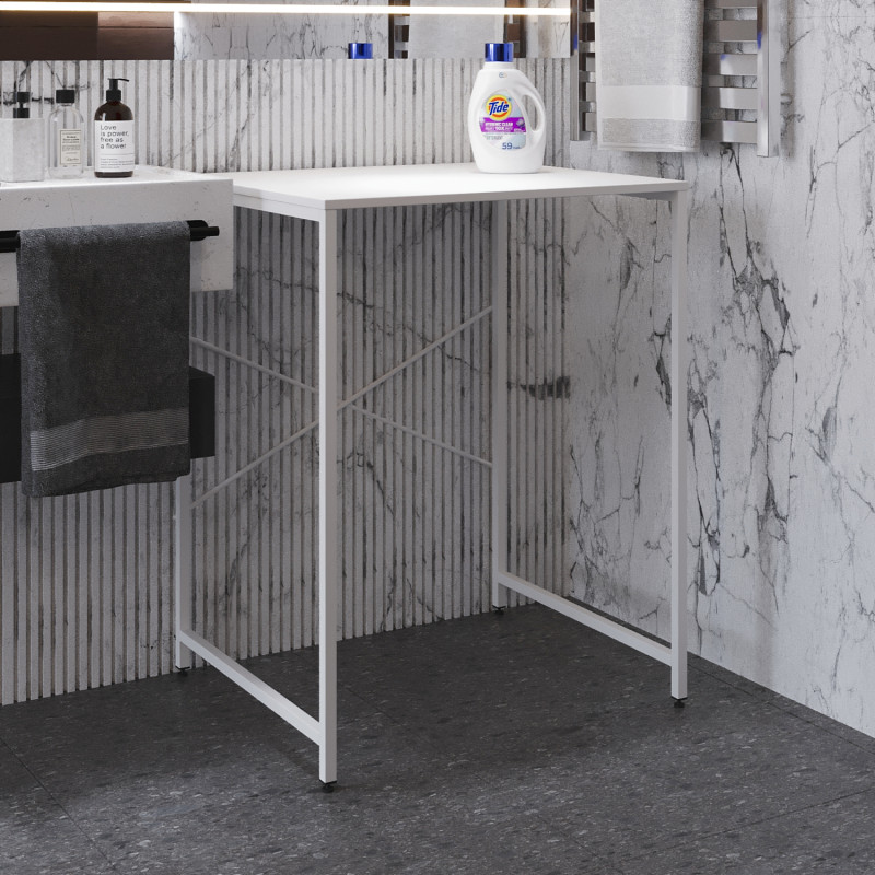 Стелаж-полиця Бафрум 401 Ferrum-decor для пральної машини 90x70,5x60,5 Білий метал ДСП Білий 16 мм (FRD-107360)