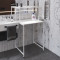 Стелаж-полиця Бафрум 402 Ferrum-decor для пральної машини 133,5x70,5x60,5 Білий метал ДСП Білий 16 мм (FRD-107370)