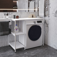 Стелаж-полиця Бафрум 405 Ferrum-decor для пральної машини 90x101x60,5 Білий метал ДСП Білий 16 мм (FRD-107400)