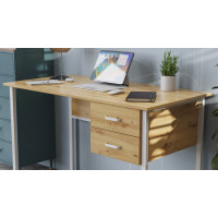 Комп'ютерний стіл Ferrum-decor Дакота 75x140x70 білий ДСП Дуб Артизан 32 мм (FRD-107280)