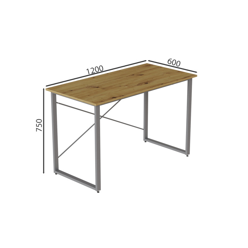 Комп'ютерний стіл Ferrum-decor Дейв 75x120x60 сірий ДСП Дуб Артизан 32 мм (FRD-107040)