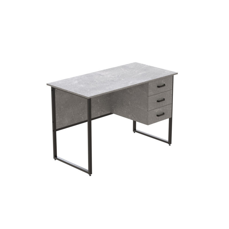 Комп'ютерний стіл Ferrum-decor Гаррі 75x140x60 чорний ДСП Бетон 32 мм (FRD-107310)