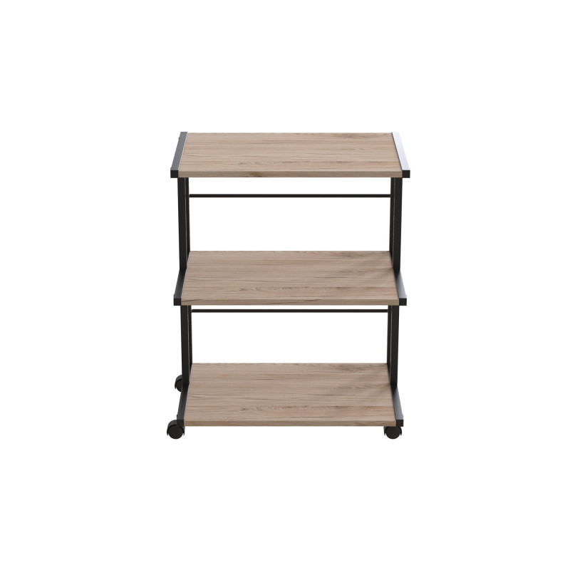 Етажерка на коліщатках Ferrum-decor Каміло 75x40x60 метал Чорний ДСП Дуб Сан-Марино 16 мм (FRD-106850)