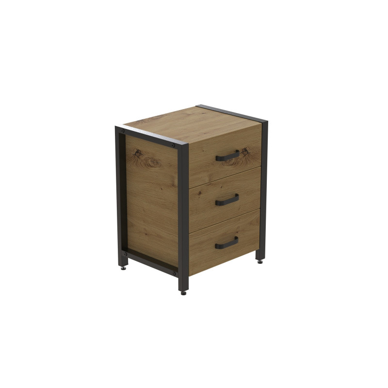 Тумба універсальна Ferrum-decor Вів'єн 3 50x41x40 чорний ДСП Дуб Артизан 16 мм (FRD-106870)