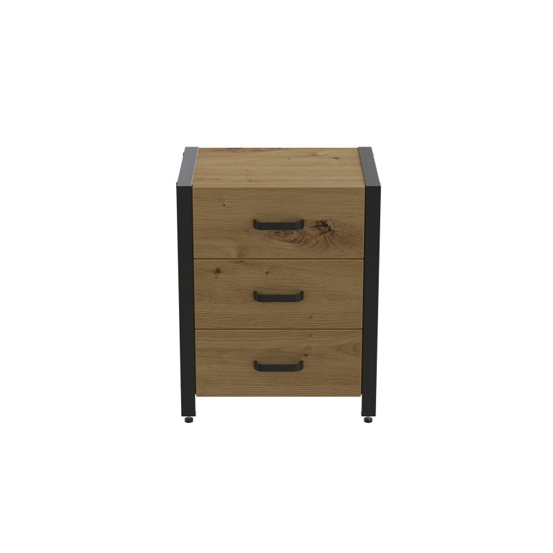 Тумба універсальна Ferrum-decor Вів'єн 3 50x41x40 чорний ДСП Дуб Артизан 16 мм (FRD-106870)