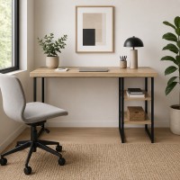 Стол письменный Кевин Ferrum-decor 75x120x70 Черный металл ДСП Дуб Кремона Торро 32 мм (FRD-108180)
