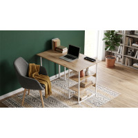 Стол письменный Кевин Ferrum-decor 75x120x70 Белый металл ДСП Дуб Евок Прибрежный 16 мм (FRD-108070)