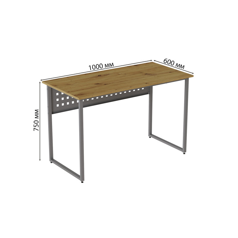 Комп'ютерний стіл Ferrum-decor Майк 75x100x60 сірий ДСП Дуб Артизан 32 мм (FRD-107100)