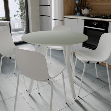 Круглий стіл MARSI 4 870-4 ніжки конусні Ferrum-decor 750x870x870 Білий метал ДСП Кашемір 16 мм (FRD-107530)