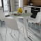 Круглий стіл MARSI 4 870-4 ніжки конусні Ferrum-decor 750x870x870 Білий метал ДСП Кашемір 16 мм (FRD-107530)