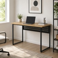 Стіл письмовий Майк Ferrum-decor 75x140x60 Чорний метал ДСП Дуб Евок Прибережний 32 мм (FRD-108240)