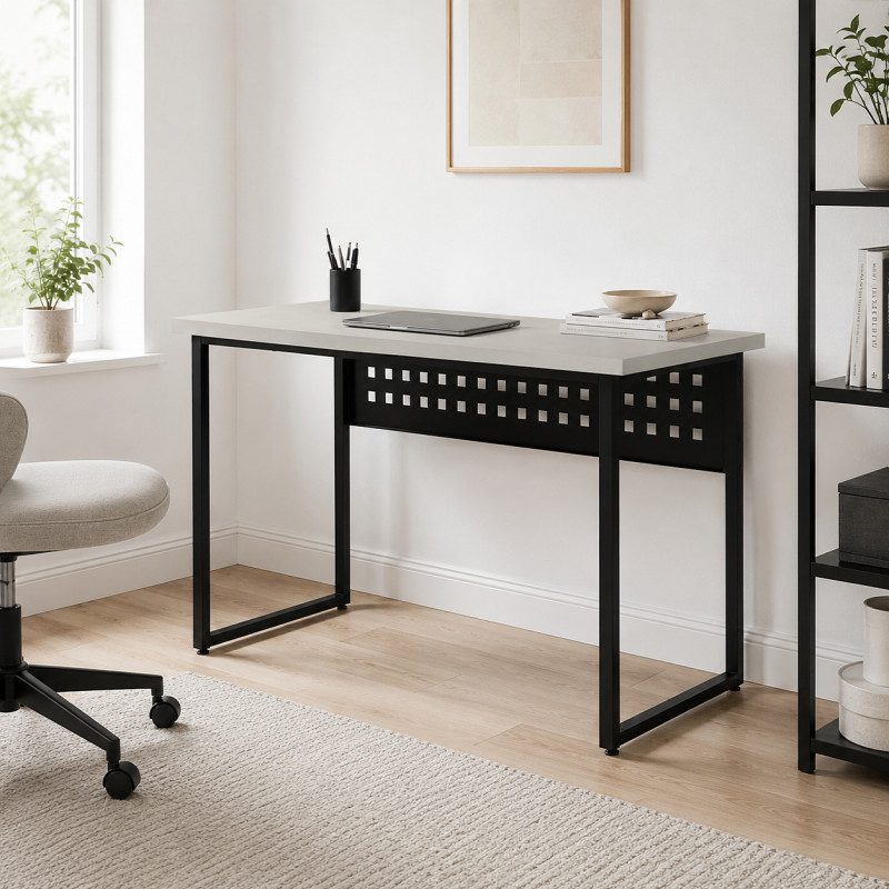 Стіл письмовий Майк Ferrum-decor 75x100x60 Чорний метал ДСП Кашемір 32 мм (FRD-108300)