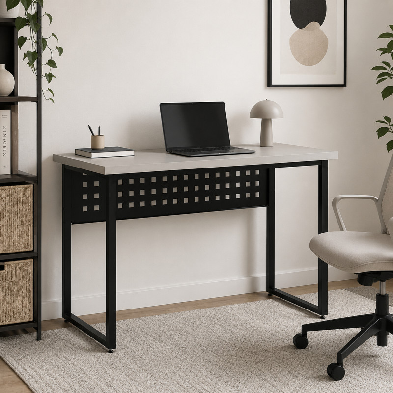 Стіл письмовий Майк Ferrum-decor 75x100x60 Чорний метал ДСП Кашемір 32 мм (FRD-108300)
