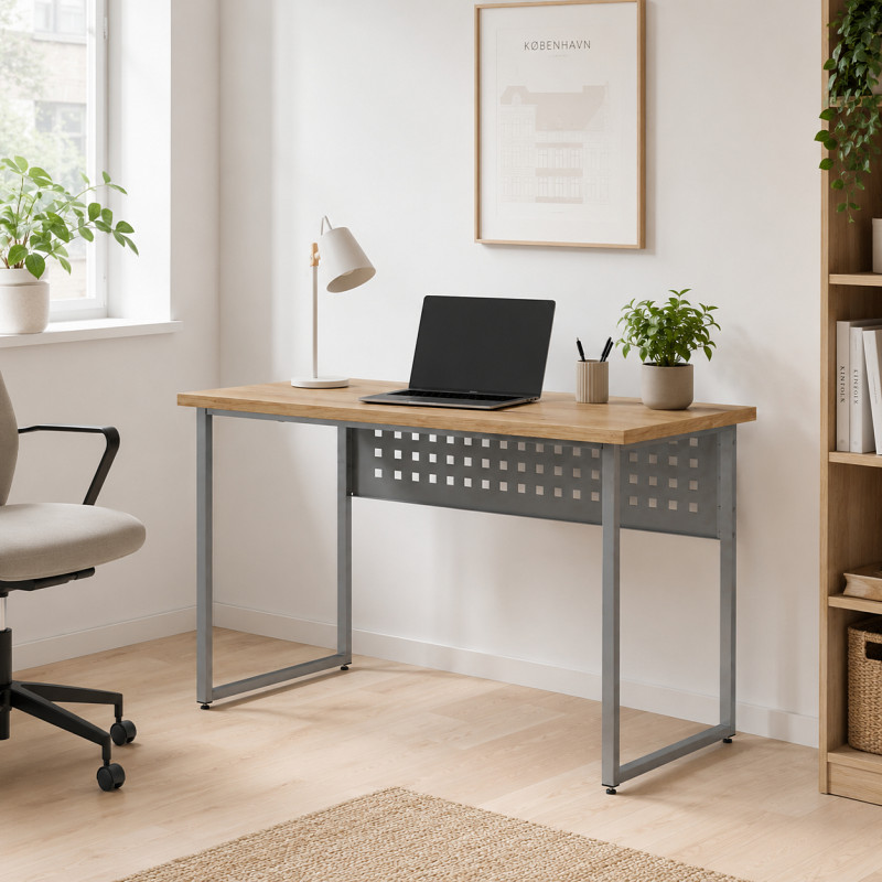 Стіл письмовий Майк Ferrum-decor 75x100x60 Сірий метал ДСП Дуб Евок Прибережний 32 мм (FRD-108230)