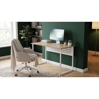 Стіл письмовий Майк Ferrum-decor 75x120x70 Білий метал ДСП Дуб Евок Прибережний 16 мм (FRD-108250)