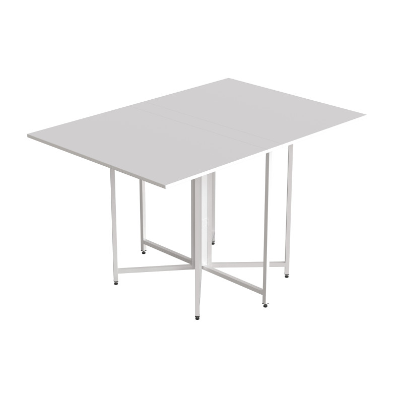 Розкладний стіл-трансформер книжка Моріс 3 Ferrum-decor 75x130x90 Білий метал ДСП Білий 16 мм (FRD-107420)