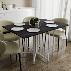 Розкладний стіл-трансформер книжка Моріс 3 Ferrum-decor 75x130x90 Білий метал ДСП Каштан Арвадонна 16 мм (FRD-107510)