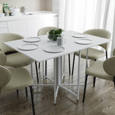 Розкладний стіл-трансформер книжка Моріс 3 Ferrum-decor 75x130x90 Білий метал ДСП Білий 16 мм (FRD-107420)