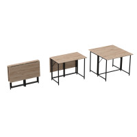 Стіл-книжка трансформер Морис 2 Ferrum-decor 750x1000x1100 Чорний метал ДСП Дуб Сан-Марино 16 мм (FRD-107320)