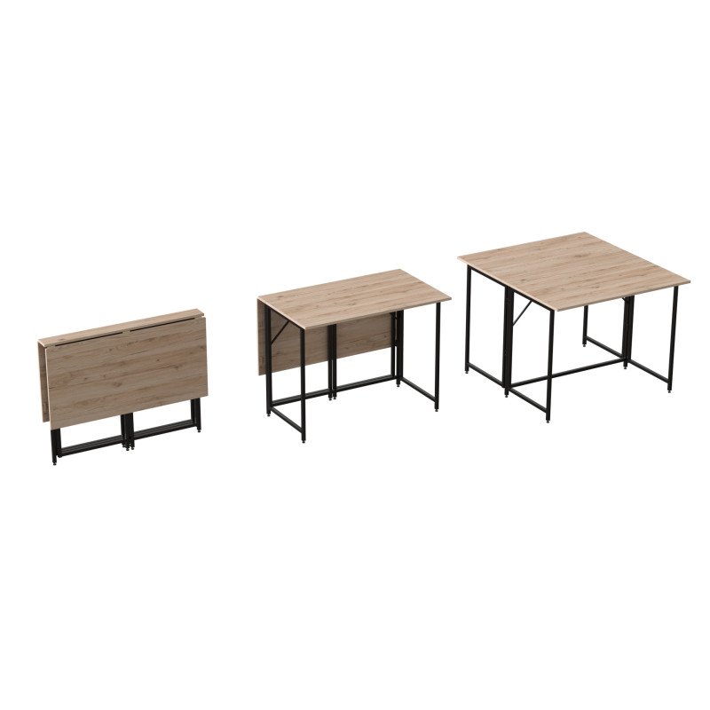 Стіл-книжка трансформер Морис 2 Ferrum-decor 750x1000x1100 Чорний метал ДСП Дуб Сан-Марино 16 мм (FRD-107320)