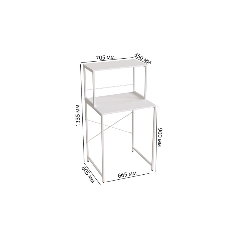 Стелаж-полиця Бафрум 402 Ferrum-decor для пральної машини 133,5x70,5x60,5 Білий метал ДСП Білий 16 мм (FRD-107370)