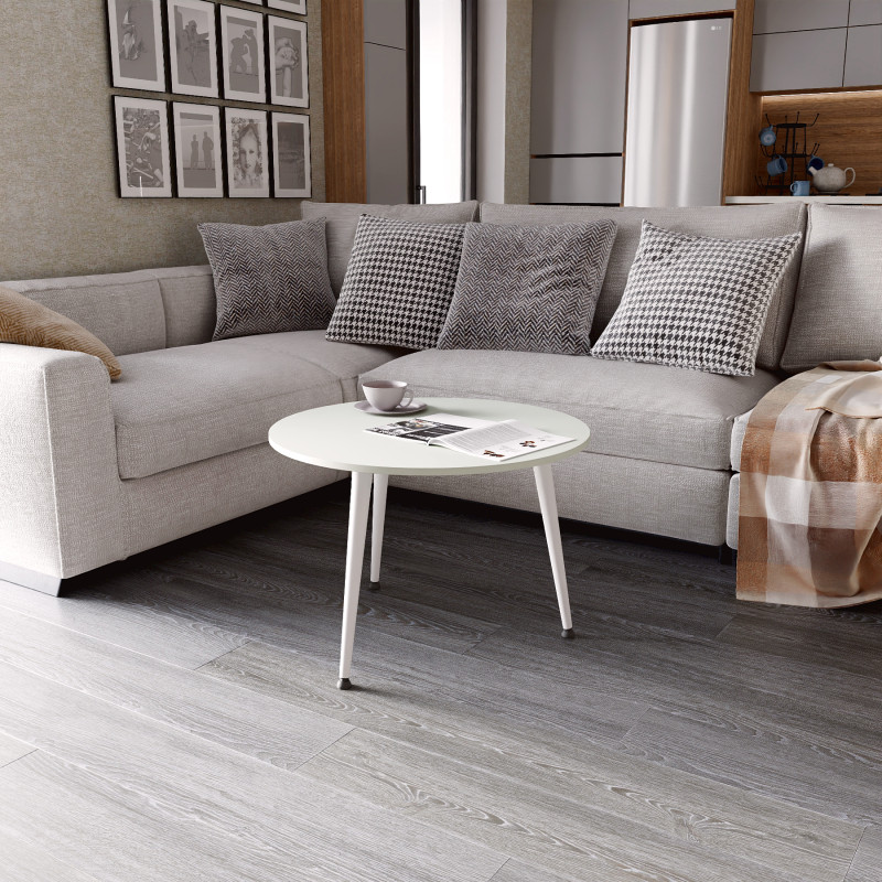 Журнальний круглий стіл OPTIMA 1 ніжки конусні Ferrum-decor 450x670x670 Білий метал ДСП Кашемір 16 мм (FRD-107540)
