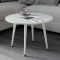 Журнальний круглий стіл OPTIMA 2 ніжки конусні Ferrum-decor 450x670x670 Білий метал ДСП Кашемір 16 мм (FRD-107550)