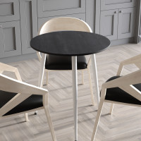 Круглий стіл OPTIMA 3 ніжки конусні Ferrum-decor 750x670x670 Білий метал ДСП Дуб Каштан Арвадонна 16 мм (FRD-107560)