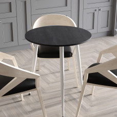 Круглий стіл OPTIMA 3 ніжки конусні Ferrum-decor 750x670x670 Білий метал ДСП Дуб Каштан Арвадонна 16 мм (FRD-107560)