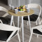 Круглий стіл OPTIMA 4 ніжки конусні Ferrum-decor 750x670x670 Білий метал ДСП Дуб Артизан 16 мм (FRD-107460)