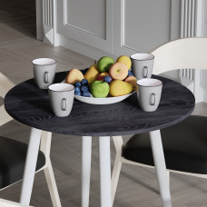 Круглий стіл OPTIMA 4 ніжки конусні Ferrum-decor 750x670x670 Білий метал ДСП Каштан Арвадонна 16 мм (FRD-107570)