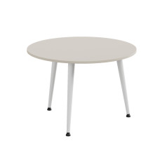 Журнальний круглий стіл OPTIMA 1 ніжки конусні Ferrum-decor 450x670x670 Білий метал ДСП Кашемір 16 мм (FRD-107540)