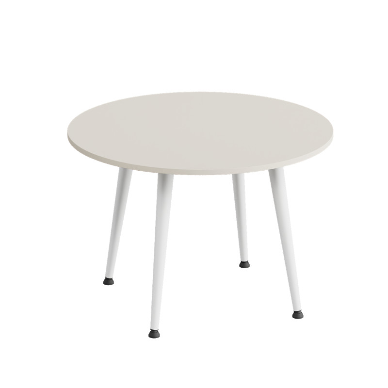 Журнальний круглий стіл OPTIMA 2 ніжки конусні Ferrum-decor 450x670x670 Білий метал ДСП Кашемір 16 мм (FRD-107550)
