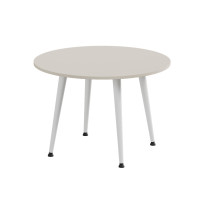 Журнальний круглий стіл OPTIMA 2 ніжки конусні Ferrum-decor 450x670x670 Білий метал ДСП Кашемір 16 мм (FRD-107550)
