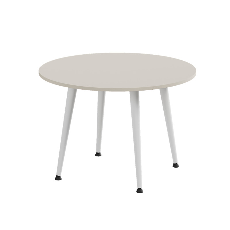 Журнальний круглий стіл OPTIMA 2 ніжки конусні Ferrum-decor 450x670x670 Білий метал ДСП Кашемір 16 мм (FRD-107550)