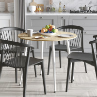 Круглий стіл OPTIMA 5 ніжки конусні Ferrum-decor 750x900x900 Білий метал ДСП Дуб Артизан 16 мм (FRD-107490)
