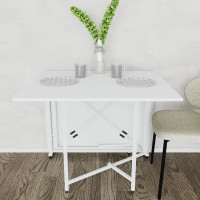 Стол обеденный трансформер книжка Орион Pro Ferrum-decor 75x152x90 Белый металл ДСП Белый 16 мм (FRD-107410)