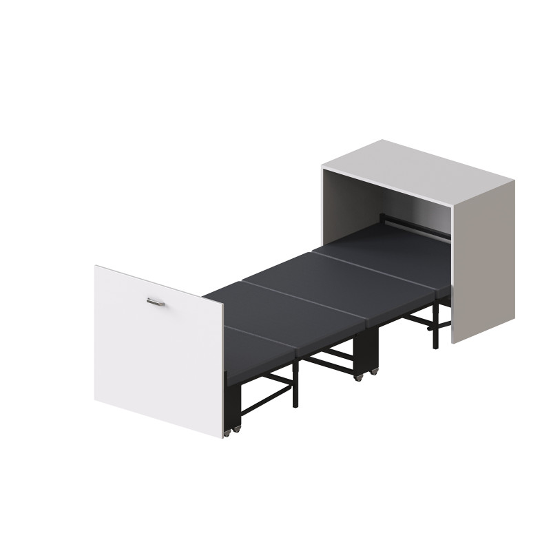 Ліжко трансформер тумба ASCET 2 Ferrum-decor 650x2000x700 Чорний метал ДСП Білий 16 мм (FRD-107330)