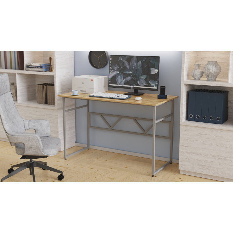 Комп'ютерний стіл Ferrum-decor Раян 75x120x70 сірий ДСП Дуб Артизан 32 мм (FRD-107080)