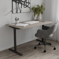 Стол письменный Space Ferrum-decor 750x1400x600 Черный металл ДСП Дуб Кремона Канолло 16 мм (FRD-107950)