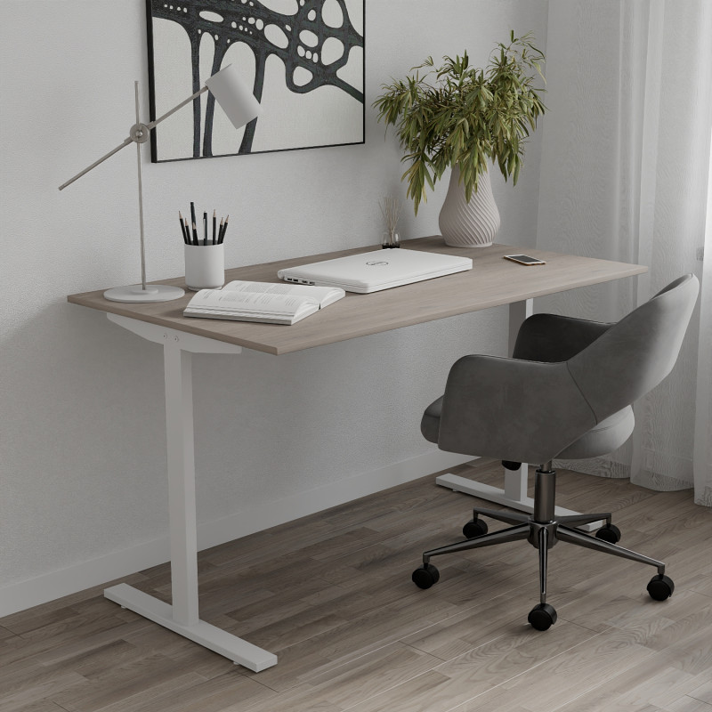 Стіл письмовий Space Ferrum-decor 750x1400x700 Білий метал ДСП Дуб Кремона Канолло 16 мм (FRD-108000)