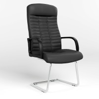 Конференційне крісло Новий Стиль BOSS KD CF CHROME ECO-30 (Чорний) (NWS-125419)