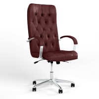 Кресло руководителя поворотное Новый Стиль CUBA STEEL CHROME ANYFIX AL68 ECO-28 (Бордовый) (NWS-125479)