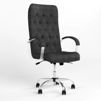 Крісло керівника поворотне Новий Стиль CUBA STEEL CHROME ANYFIX CHR68 Micro-A (Чорний) (NWS-125529)