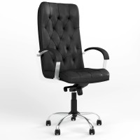 Кресло руководителя поворотное Новый Стиль CUBA STEEL CHROME (COMFORT) ECO-35 (Кофе) (NWS-125499)